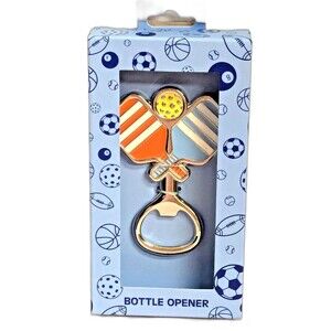 Pickleball Bottle Opener Kitchen Barware Silver Metal 3.5-in Sporting Gift NEW